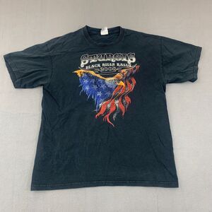 Sturgis T Shirt Adult Size Large 2008 Black Hills Rally USA American Eagle Black